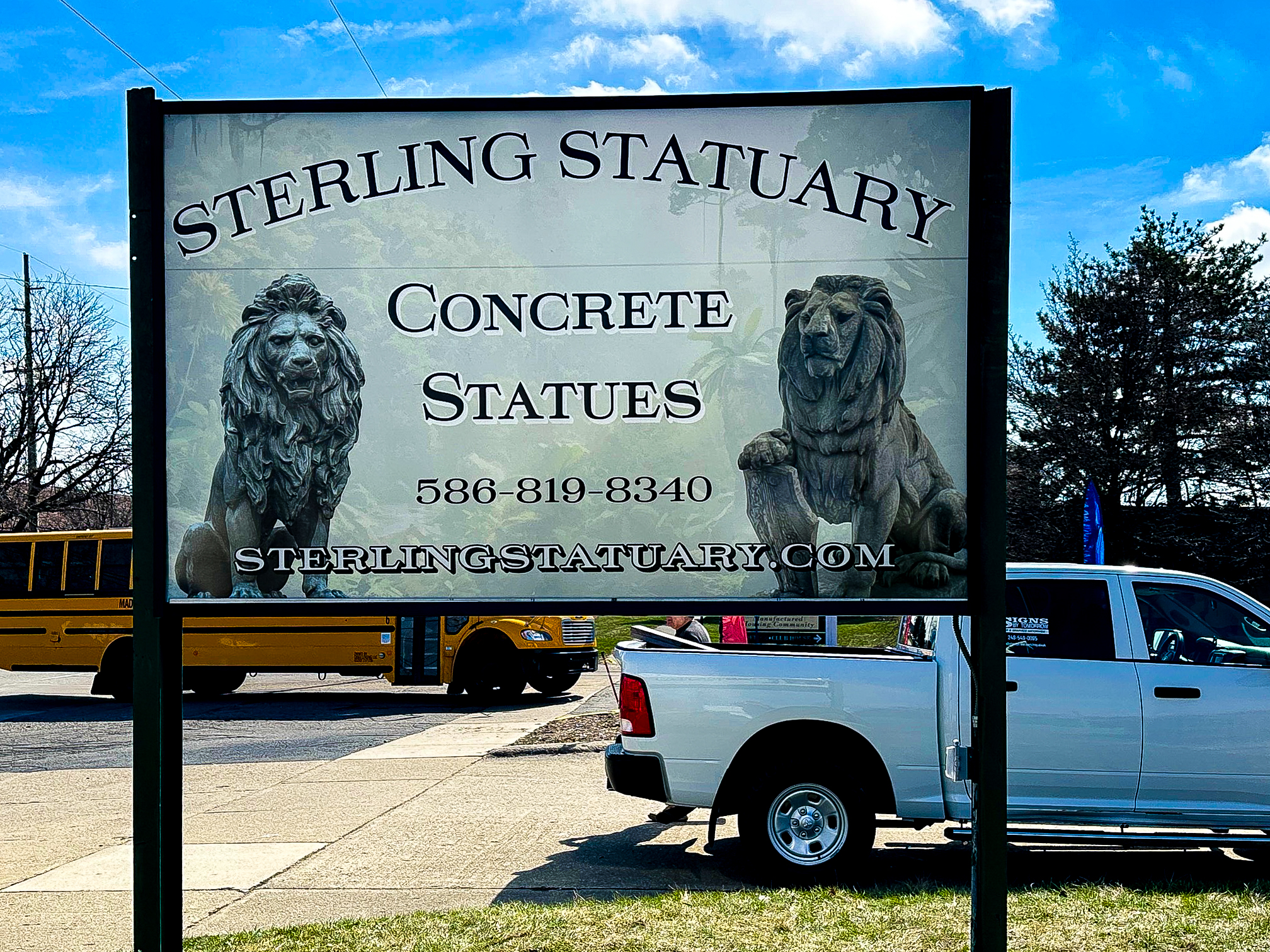 Post and Panel Outdoor Sign - Sterling Statuary