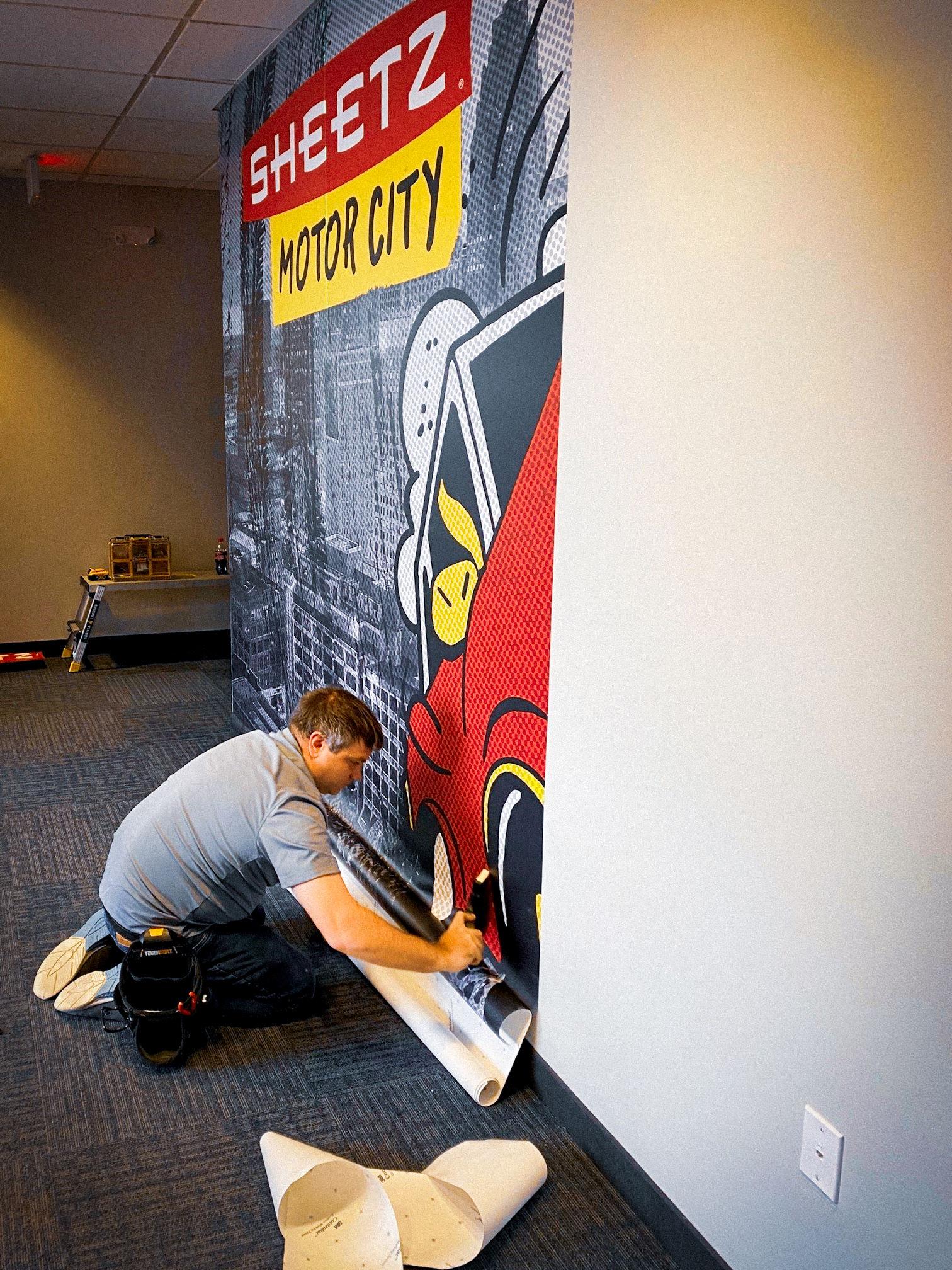 Indoor Vinyl Wall Mural Installation